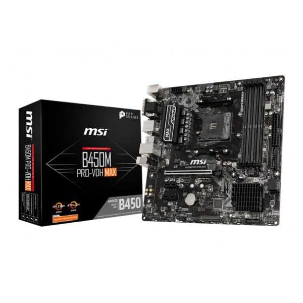 Mother MSI B450M PRO-VDH MAX DDR4 AM4 (Serie 3000/4000/5000)